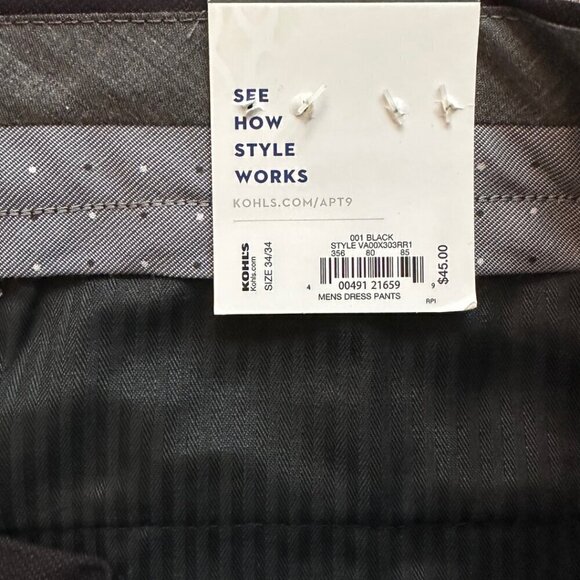 Apt 9 Men's Black Dress Pants - Picture 5 of 8